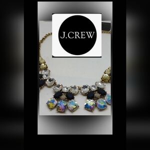 J. Crew Gold and Multicolor Crystal Necklace NWTs Retail $56.50.
